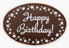 Chocolate 'Happy Birthday' Plaque (2.5 Inch)